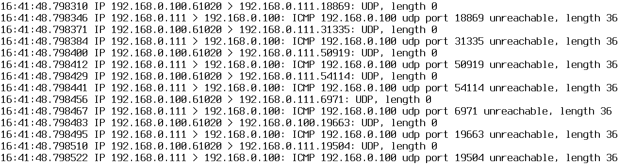 Рис. 3. UDP-сканирование