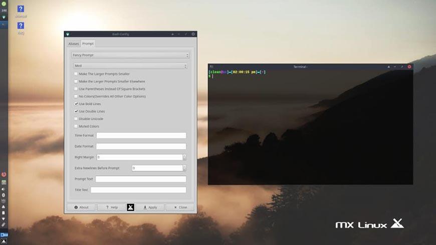 Рабочий стол MX Linux