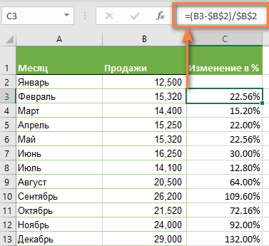 Как в экселе посчитать разницу в процентах между двумя числами? Как посчитать разницу в процентах в excel